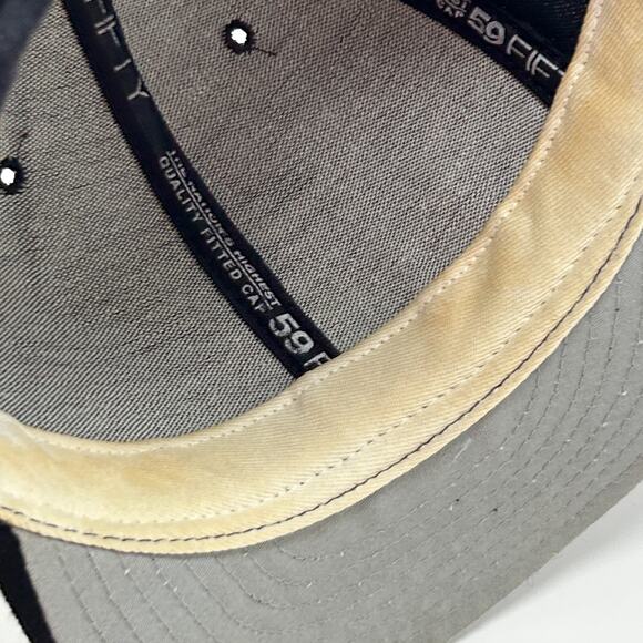 Vintage 90s Florida Marlins Hat Baseball Cap Fitted 7 7/8 Black New Era USA Made - Picture 5 of 10